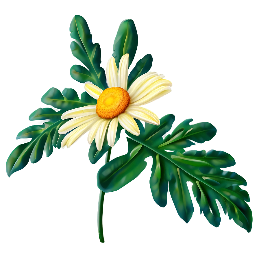 Yellow Daisy With Leaves Png Nbp