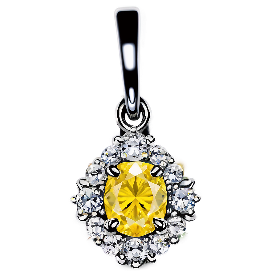 Yellow Diamond Halo Design Png 60