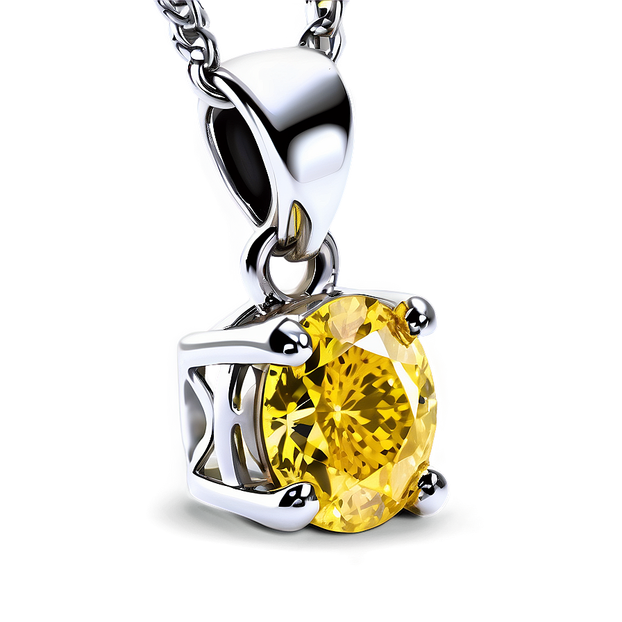 Yellow Diamond In Prong Setting Png 25