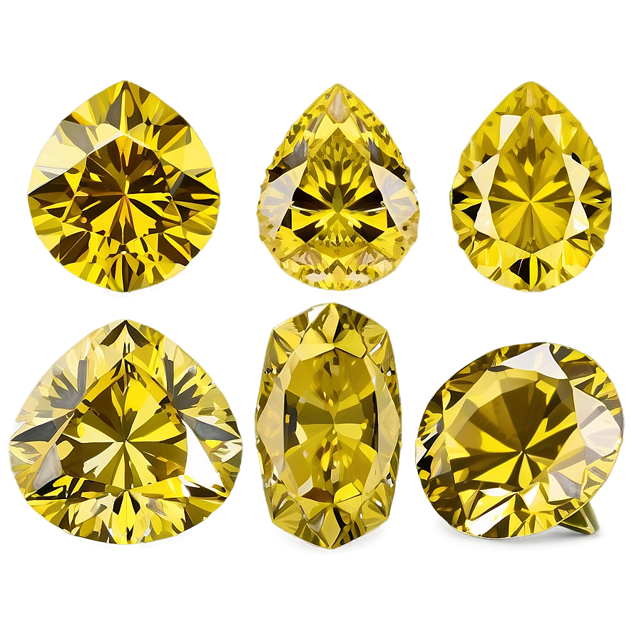 Yellow Diamond Rough Stone Png 06292024