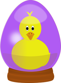 Yellow Duckling In Purple Egg