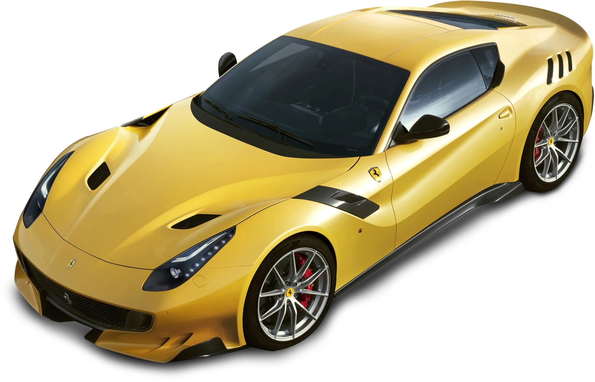 Yellow Ferrari Sports Car Isolated