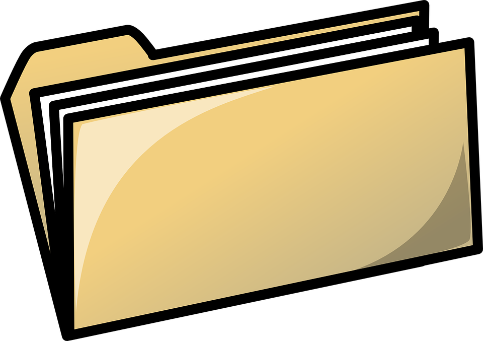 Yellow File Folder Cartoon