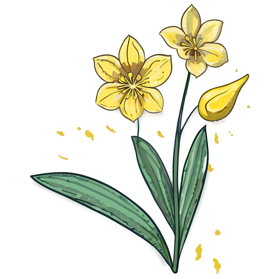 Yellow Flower Sketch Png 06122024