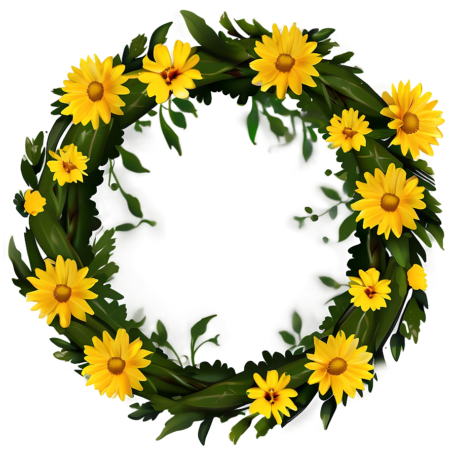 Yellow Flower Wreath Png Kcp