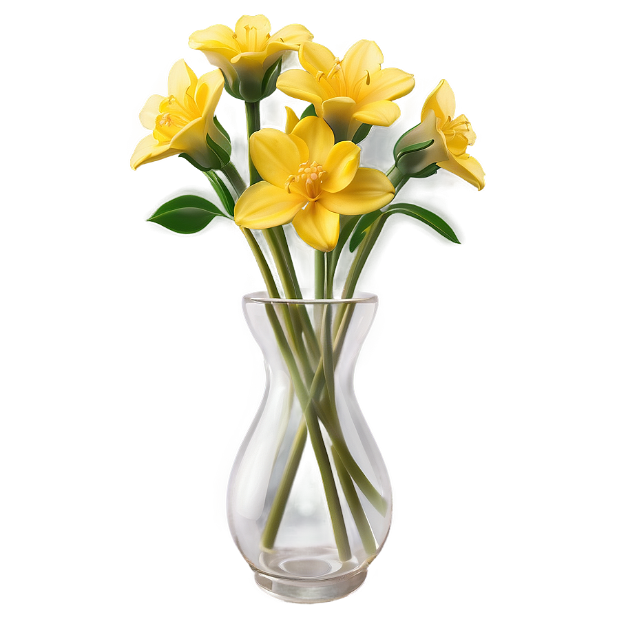 Yellow Flowers In Vase Png 4