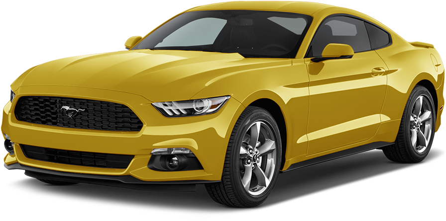 Yellow Ford Mustang Side View