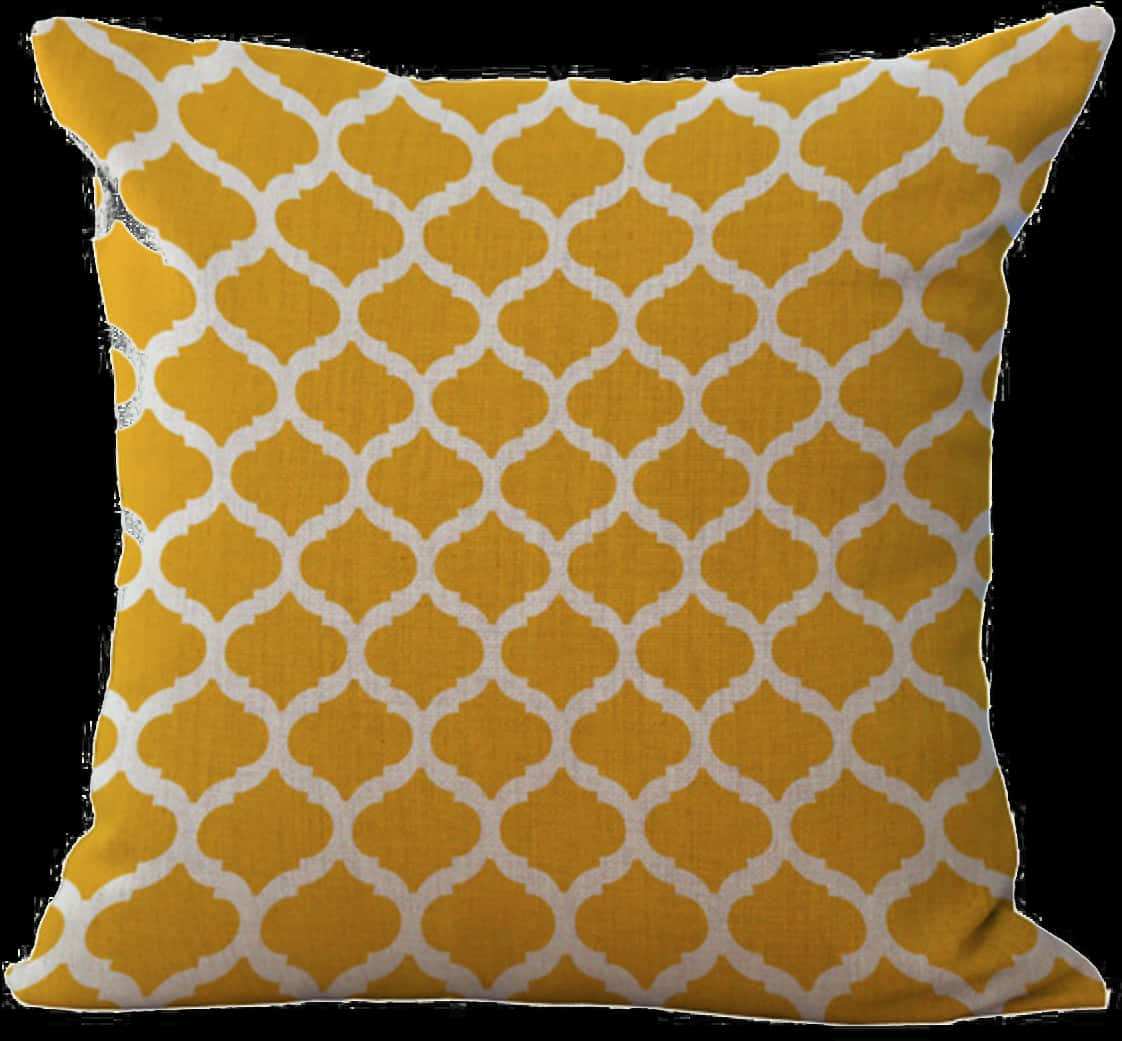 Yellow Geometric Pattern Pillow