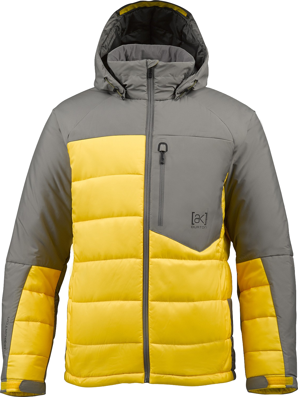 Yellow Gray Hooded Winter Jacket