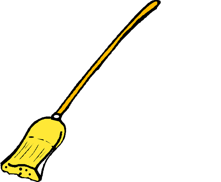 Yellow Handled Broom Illustration