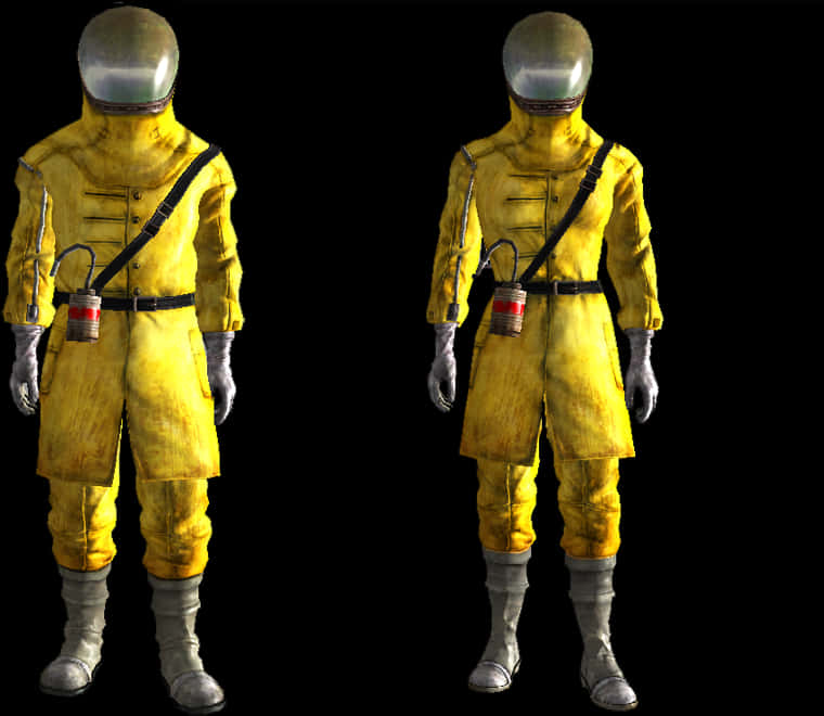 Yellow Hazmat Suit3 D Model