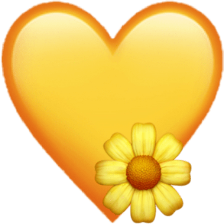 Yellow Heart Daisy Sticker