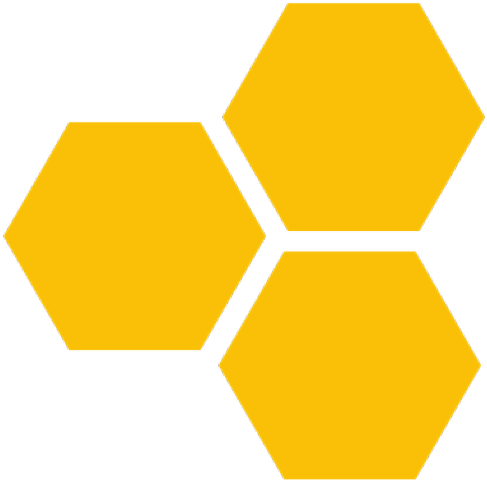 Yellow Hexagonson Blue Background