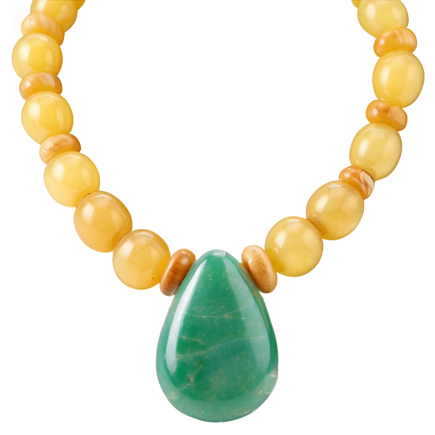 Yellow Jade Necklace Png 06112024