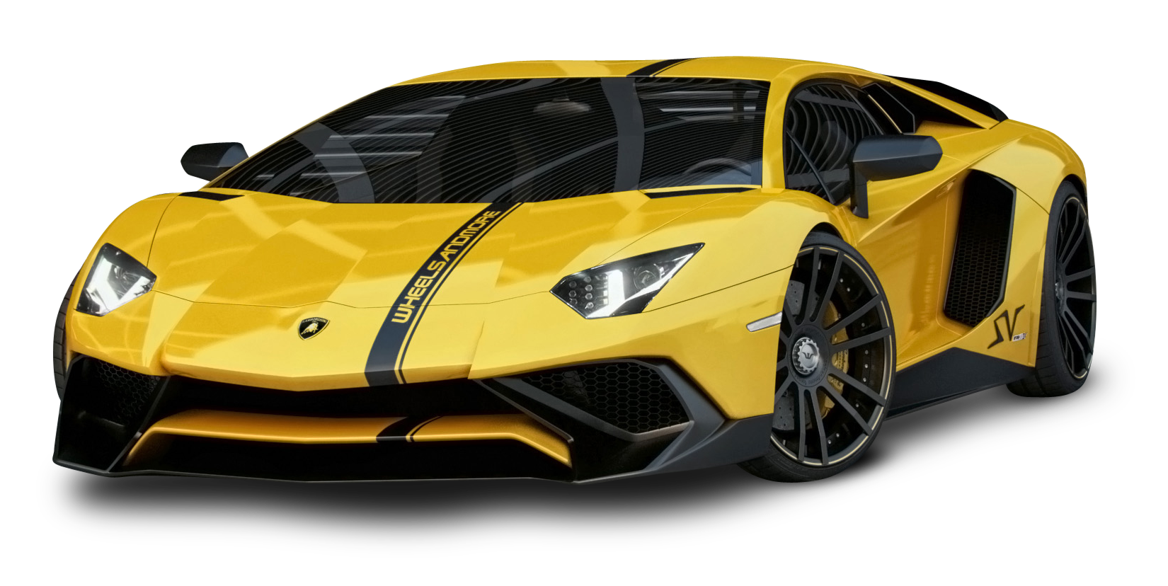 Yellow Lamborghini Aventador S V