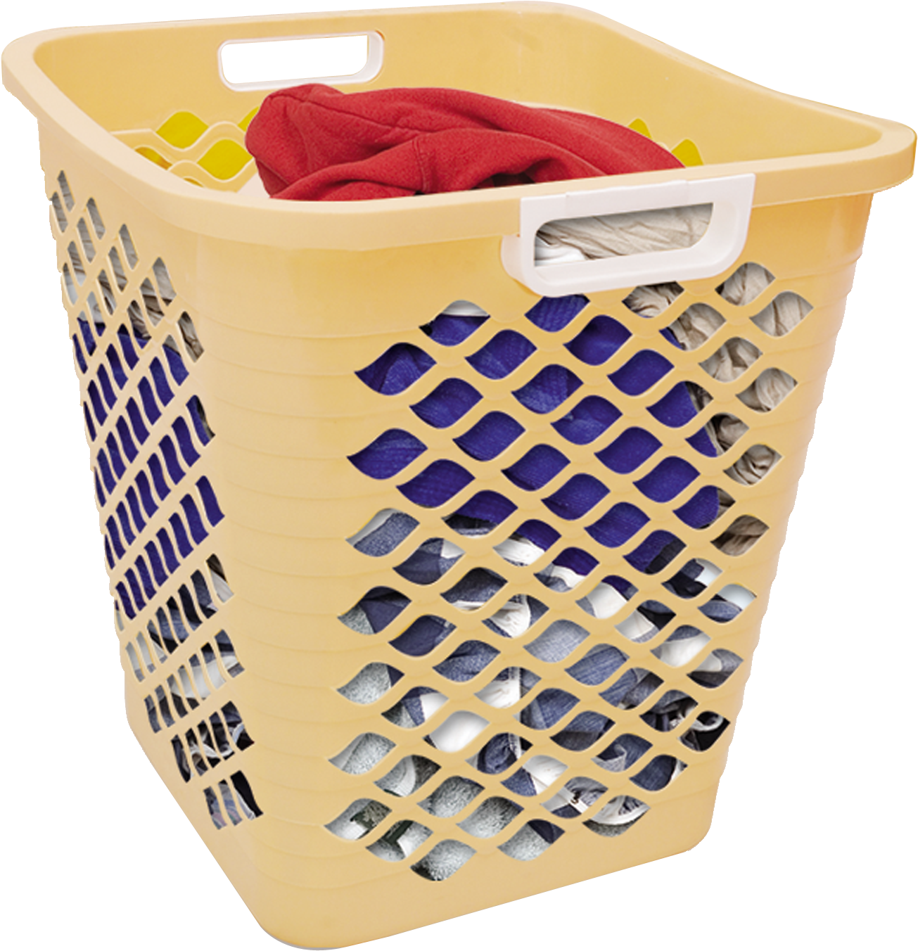 Yellow Laundry Basketwith Clothes