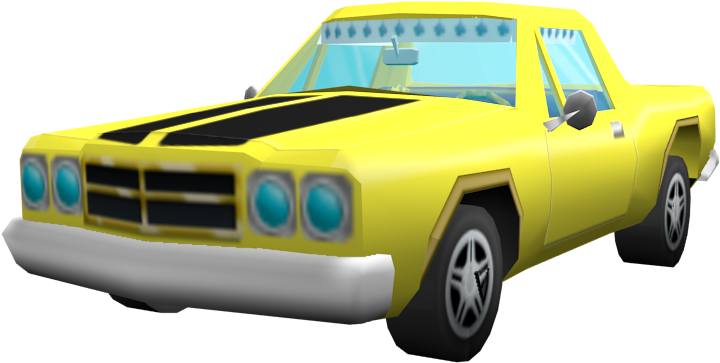 Yellow Muscle Car3 D Model