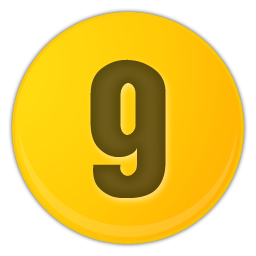 Yellow Number9 Icon