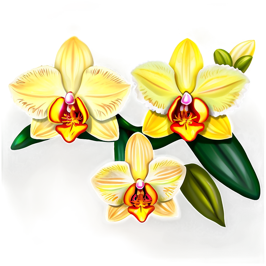 Yellow Orchids Png Xef