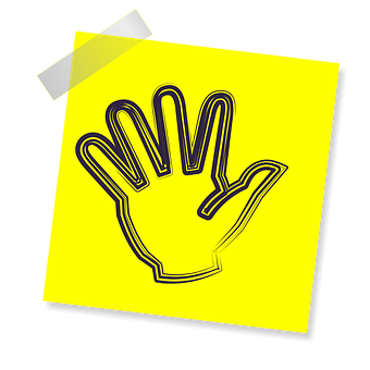 Yellow Outlined Hand Illustration