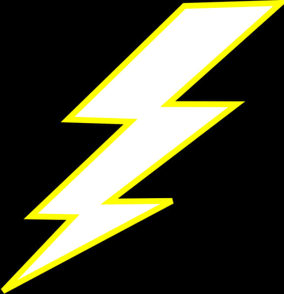 Yellow Outlined Lightning Bolt Graphic