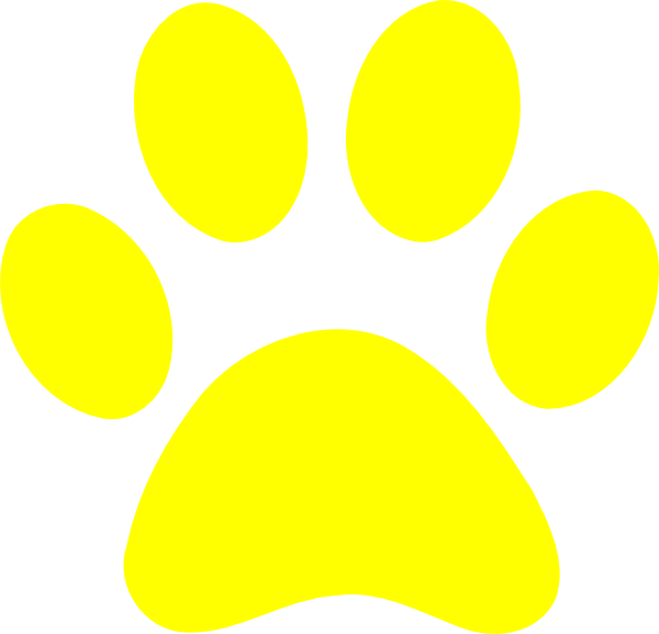 Yellow Paw Print Graphic