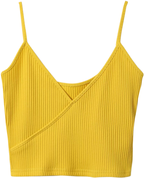 Yellow Ribbed Crop Top