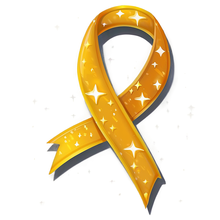 Yellow Ribbon With Stars Png Gdo37