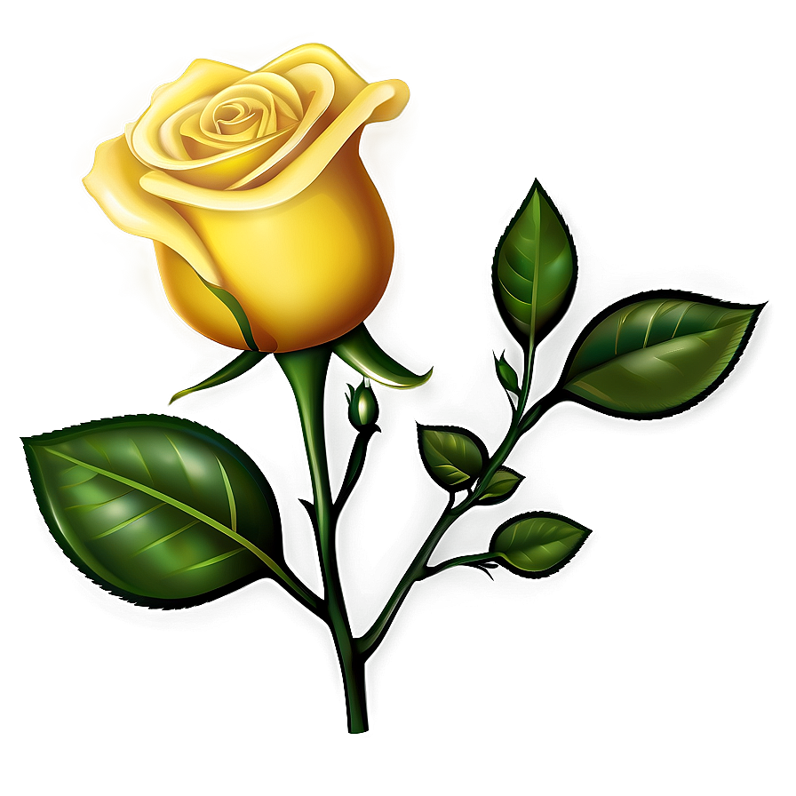 Yellow Rose Design Png 2