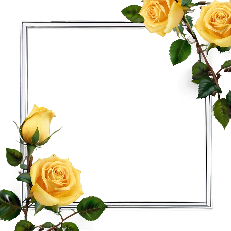 Yellow Rose Frame Png Jec79