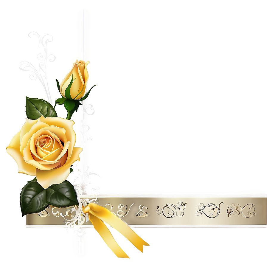 Yellow Rose Invitation Png Vgs