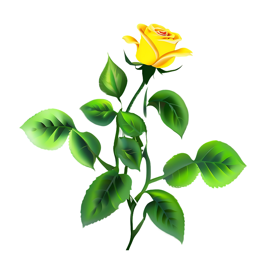 Yellow Rose Silhouette Png 06252024