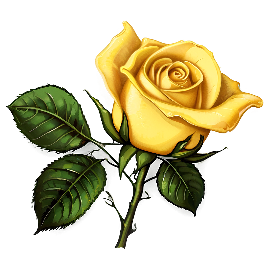 Yellow Rose Sketch Png Kwt