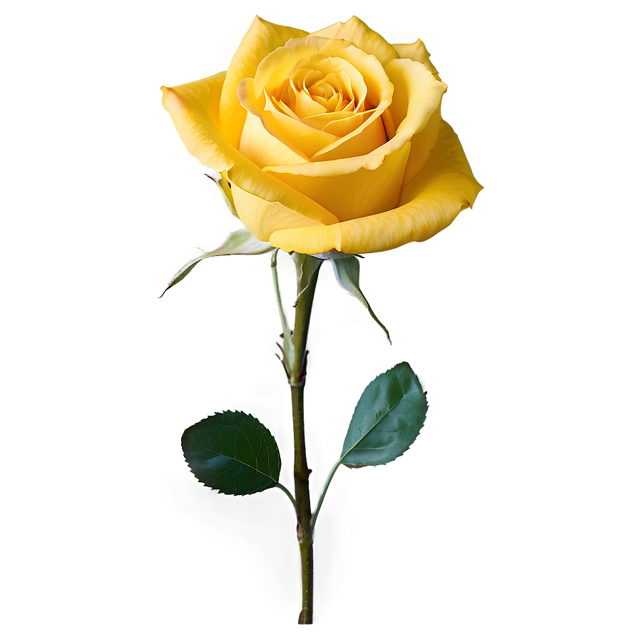 Yellow Rose With Stem Png 06252024