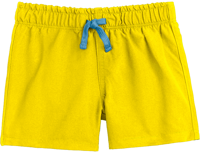 Yellow Shortswith Blue Drawstring