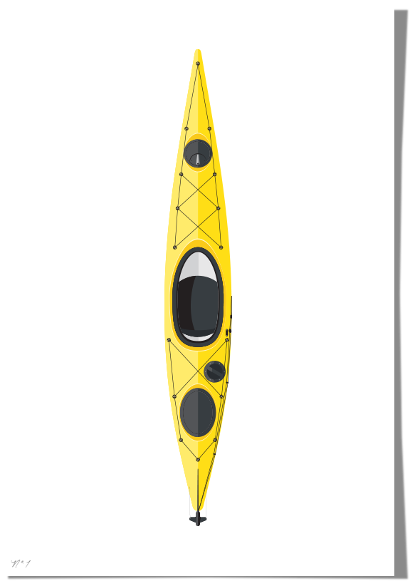 Yellow Single Kayak Top View