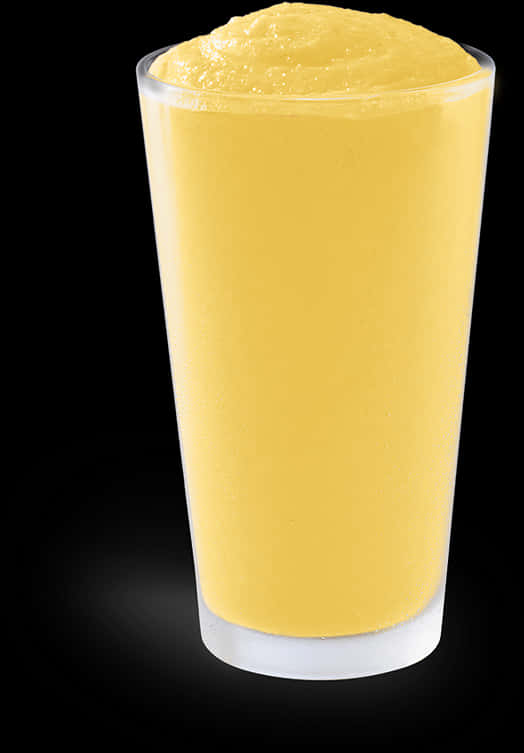 Yellow Smoothie Glass Black Background