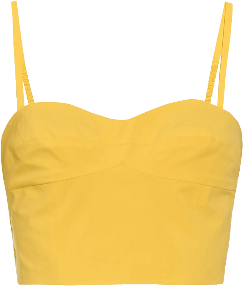 Yellow Spaghetti Strap Crop Top