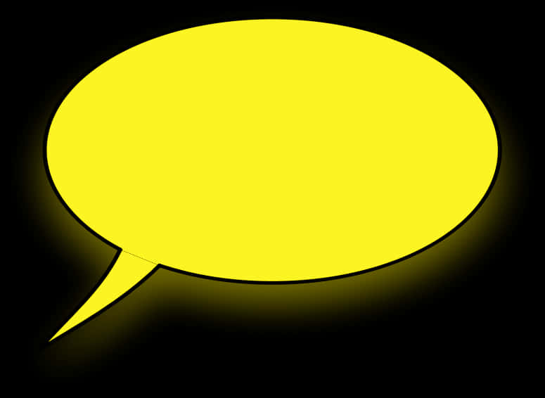 Yellow Speech Bubble Black Background