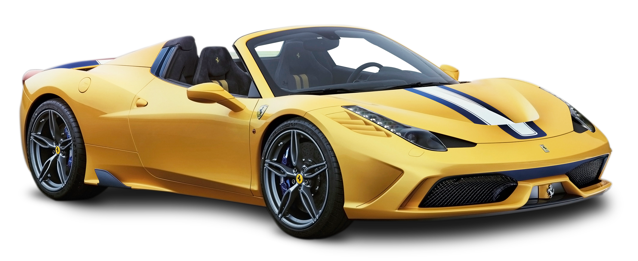 Yellow Sports Car Ferrari Convertible