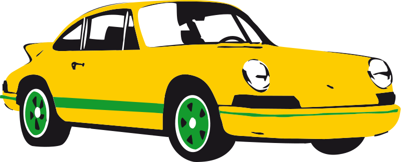 Yellow Sports Car Illustration