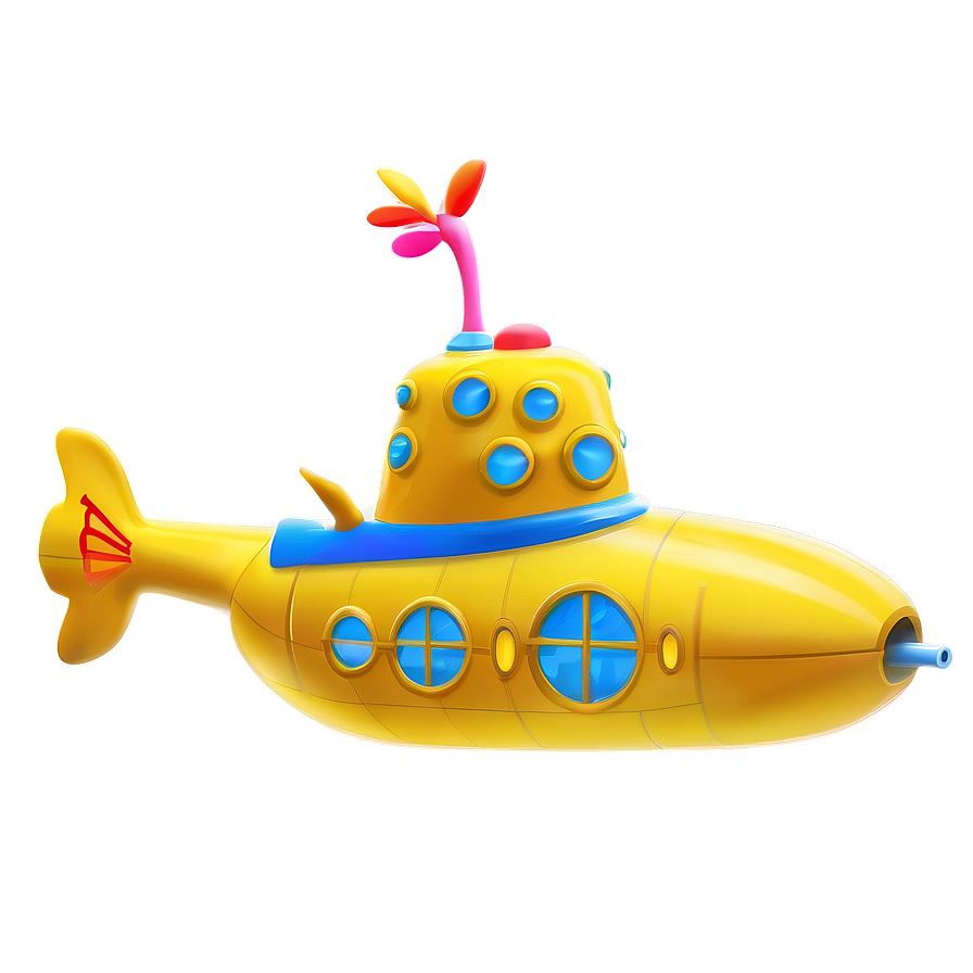 Yellow Submarine In Fantasy Setting Png 06292024