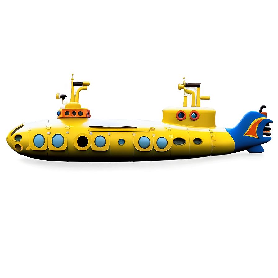 Yellow Submarine In The Ocean Depths Png 06292024