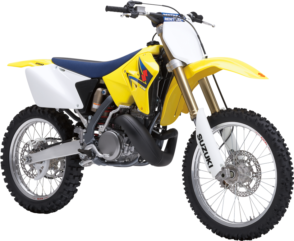 Yellow Suzuki Dirt Bike Isolated