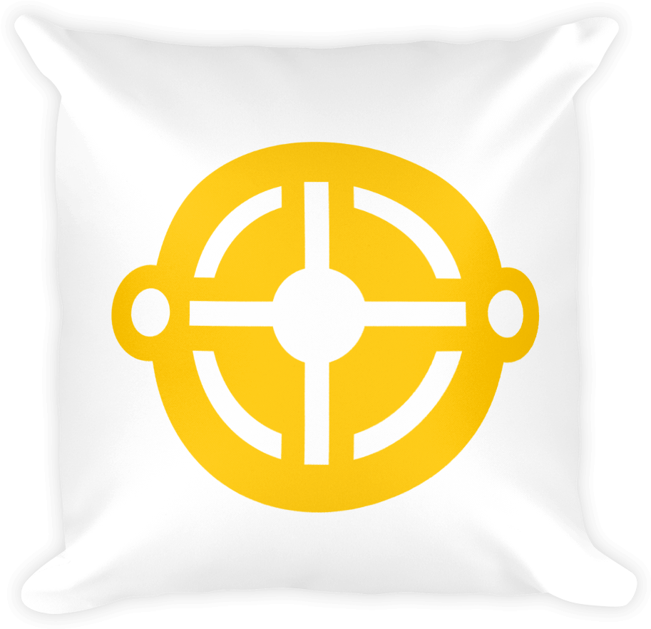 Yellow Target Icon Pillow