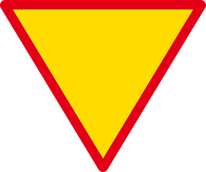 Yellow Triangle Road Sign