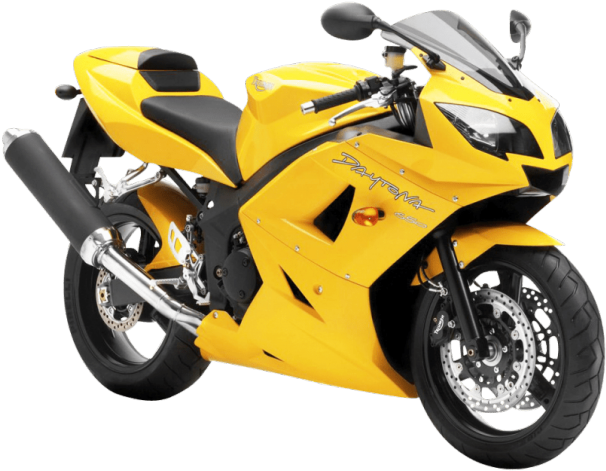 Yellow Triumph Daytona Motorcycle