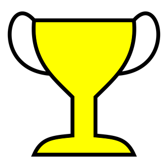 Yellow Trophy Icon Black Background