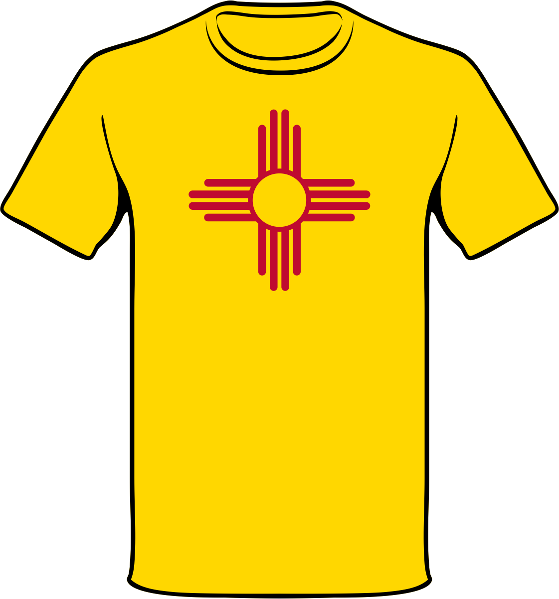 Yellow Tshirtwith Zia Symbol