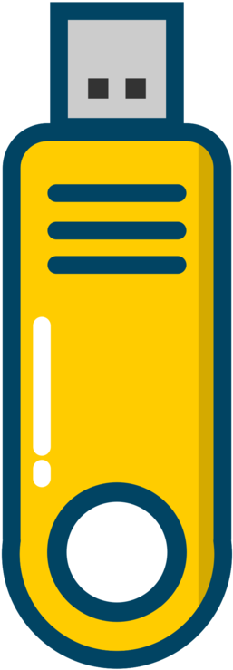 Yellow U S B Flash Drive Vector